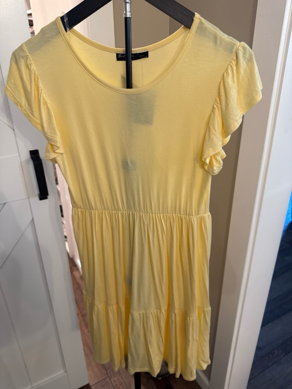 Sunrise Yellow Tiered Short-Sleeve Dress by Bobeau